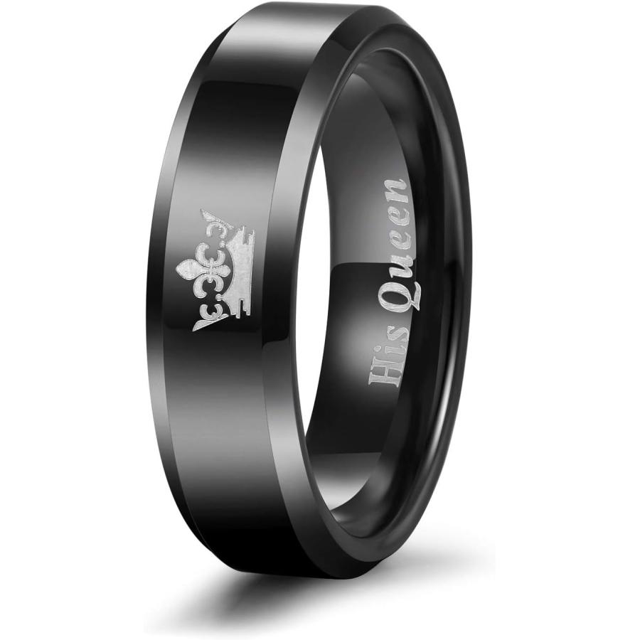 並行輸入品】Her King His Queen リング タングステン 結婚指輪 高光沢
