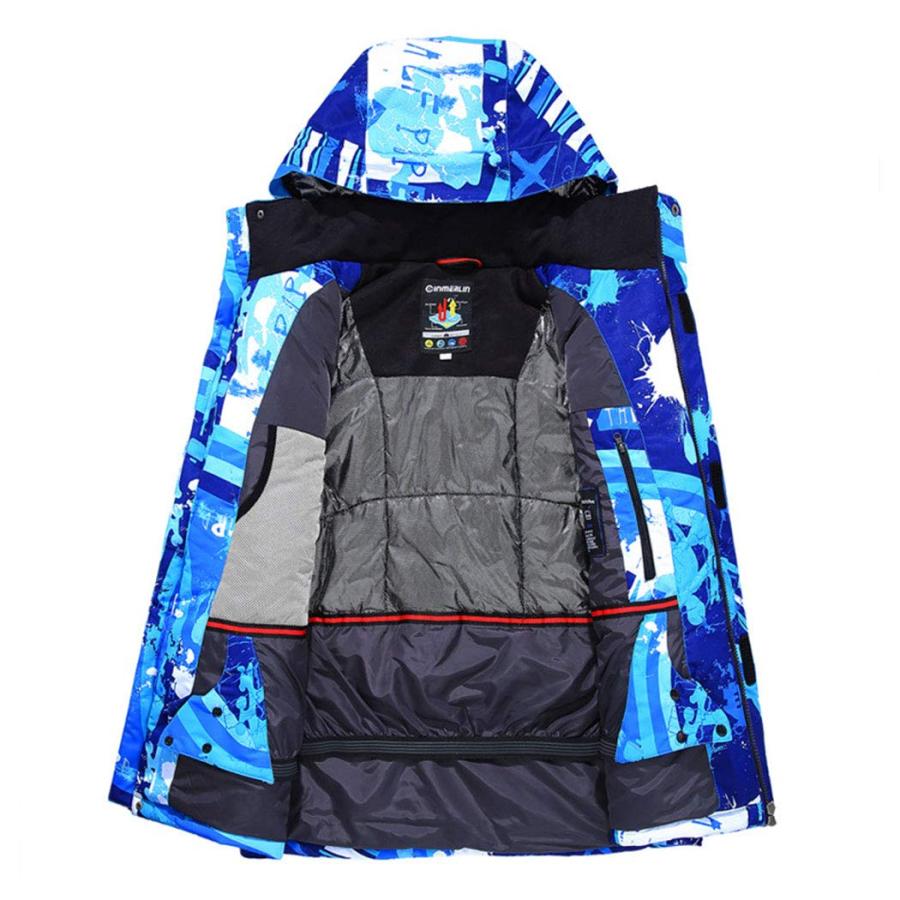 【並行輸入品】メンズ スキースーツ 防水 暖かい 冬用 スキージャケットとパンツ スノーボード スノースーツ 防風フード付きコート US サイズの画像