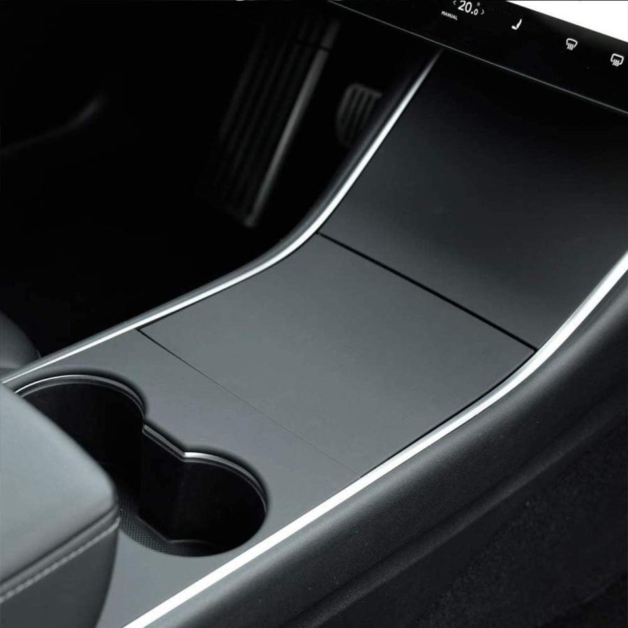 【並行輸入品】Tesla Model 3 Model Y センターコンソールラップ ABS マットブラック コンソールカバー インテリアデコレーションの画像
