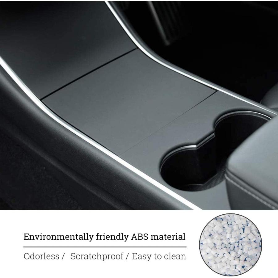 【並行輸入品】Tesla Model 3 Model Y センターコンソールラップ ABS マットブラック コンソールカバー インテリアデコレーションの画像