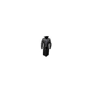 【並行輸入品】Mens Real Black Leather Coat Goth Matrix Trench Coat Gothic Steaの画像