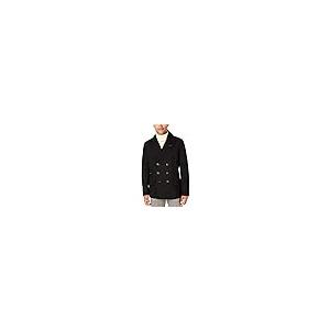 【並行輸入品】Tallia Mens Double Breasted Pea Coat, Black, Smallの画像