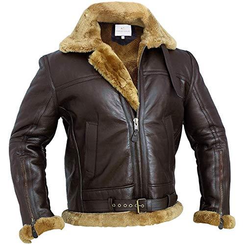 【並行輸入品】RAF Bomber Ginger メンズ B3 ボンバージャケット アビエイター リアルムートンボンバーシープスキンレザージャケの画像