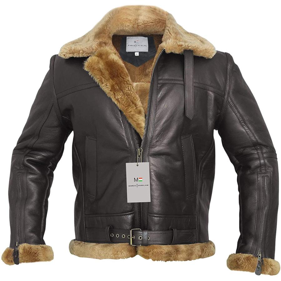 【並行輸入品】RAF Bomber Ginger メンズ B3 ボンバージャケット アビエイター リアルムートンボンバーシープスキンレザージャケの画像