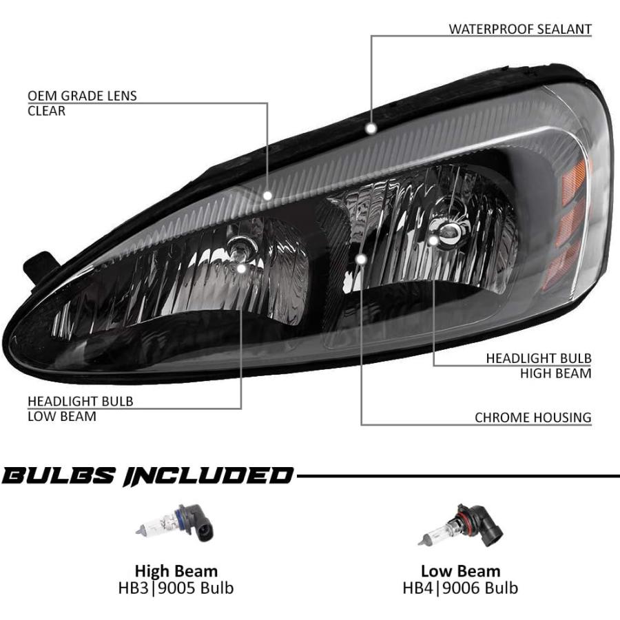 【並行輸入品】EPIC LIGHTING OE Style Replacement Halogen Headlights Compatible witの画像
