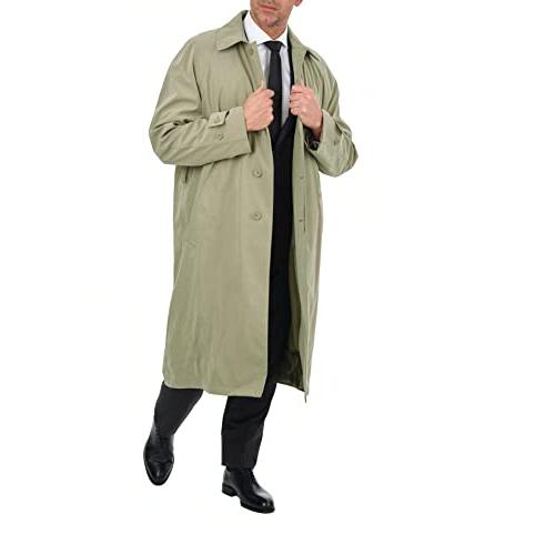 【並行輸入品】メンズ シングル 防雨 ロングトレンチコート US サイズ: 46 カラー: ベージュ Men's Single Breastedの画像