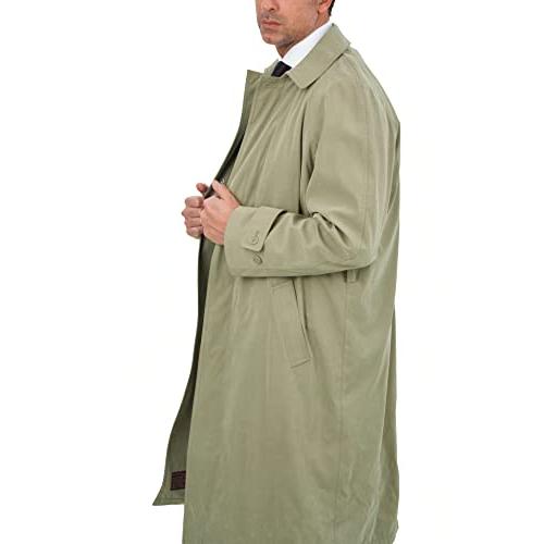 【並行輸入品】メンズ シングル 防雨 ロングトレンチコート US サイズ: 46 カラー: ベージュ Men's Single Breastedの画像
