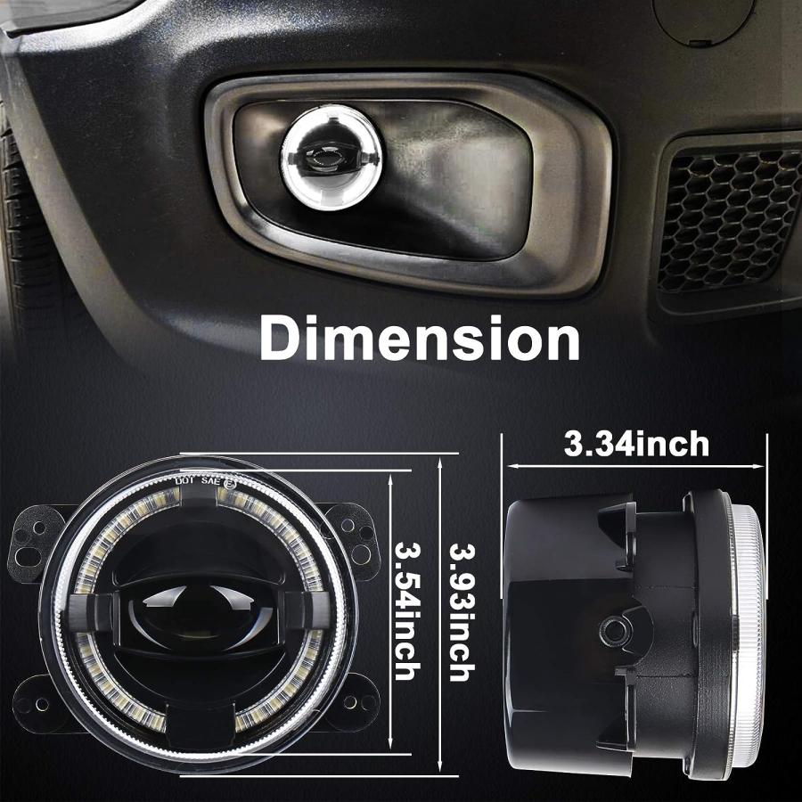 【並行輸入品】OVOTOR 4インチ LED フォグライト 20W フォグランプ ホワイトヘイロー DRL フロントバンパー ドライビングフォグライトの画像