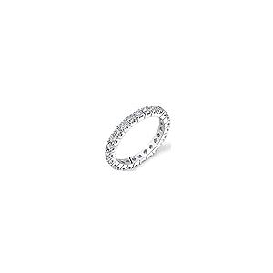 【並行輸入品】Peora Lab 成長 ダイヤモンド 1カラット エタニティリング 14K ホワイトゴールド ラウンド E F カラー SI クの画像