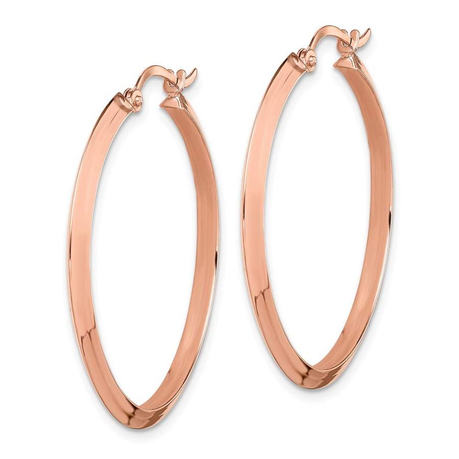 【並行輸入品】Solid 14K Rose Gold Hoop Earrings   32mm x 31mmの画像