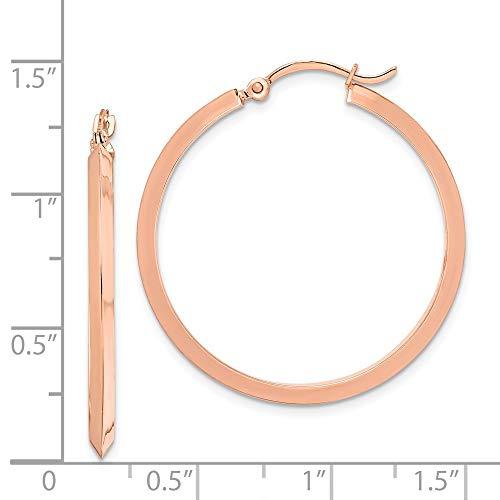 【並行輸入品】Solid 14K Rose Gold Hoop Earrings   32mm x 31mmの画像