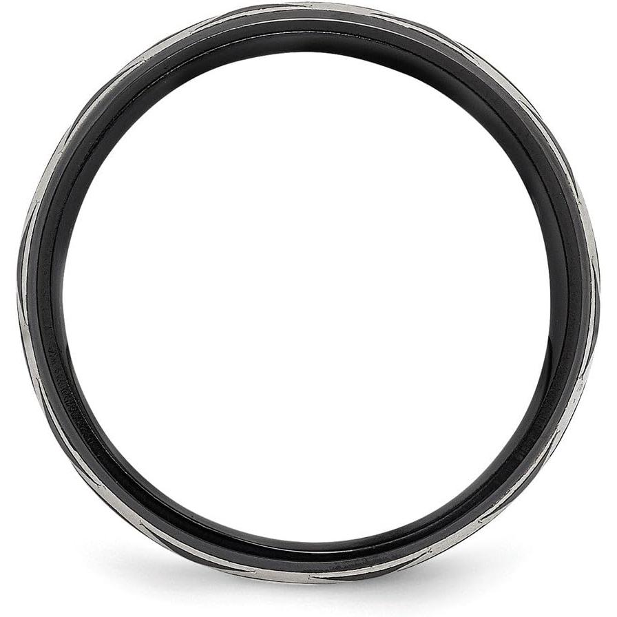 【並行輸入品】Black Titanium Men's and 925 Sterling Silver Men's Matte Brushed Finの画像