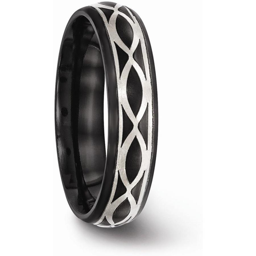 【並行輸入品】Black Titanium Men's and 925 Sterling Silver Men's Matte Brushed Finの画像