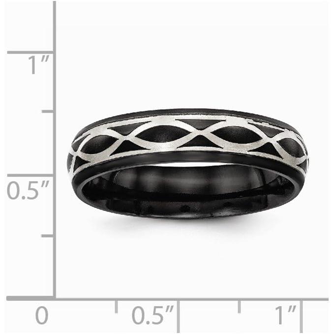 【並行輸入品】Black Titanium Men's and 925 Sterling Silver Men's Matte Brushed Finの画像