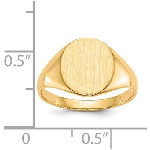 【並行輸入品】ソリッド14Kイエローゴールド 11.0x9.5mm オープンバック 刻印可能 モノグラム シグネットリング バンド サイズ5  金属の画像