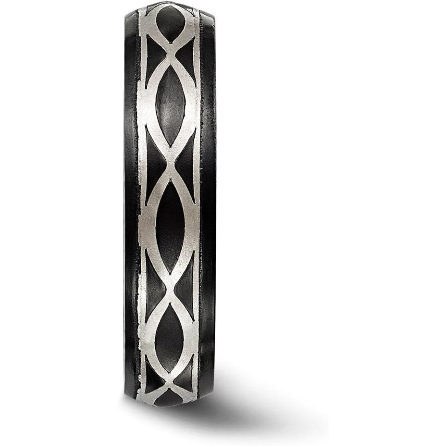 【並行輸入品】Black Titanium Men's and 925 Sterling Silver Men's Matte Brushed Finの画像