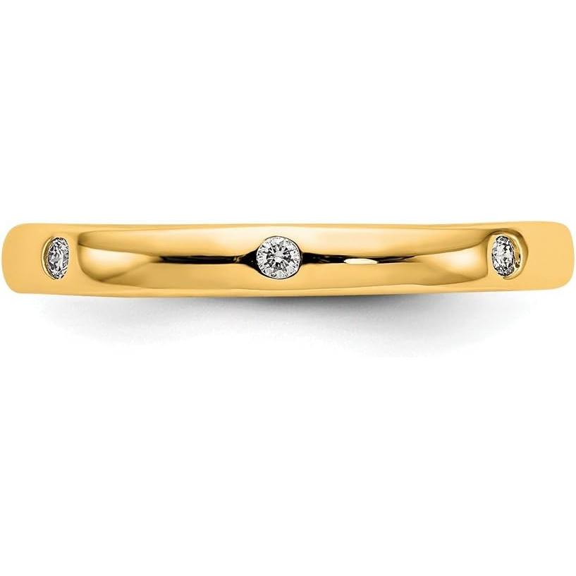 【並行輸入品】ソリッド 14K イエローゴールド 1/10CT ベゼルセット ダイヤモンド 記念日 結婚指輪 エタニティリング サイズ9 メタル、ダイの画像