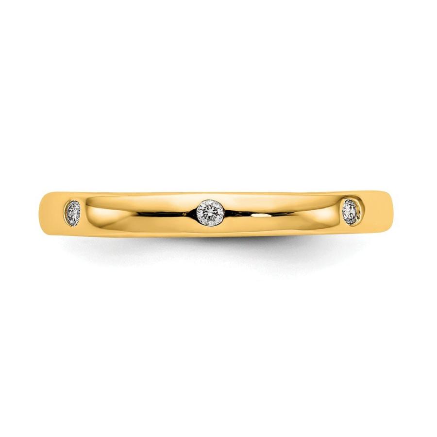【並行輸入品】ソリッド 14K イエローゴールド 1/10CT ベゼルセット ダイヤモンド 記念日 結婚指輪 エタニティリング サイズ9 メタル、ダイの画像