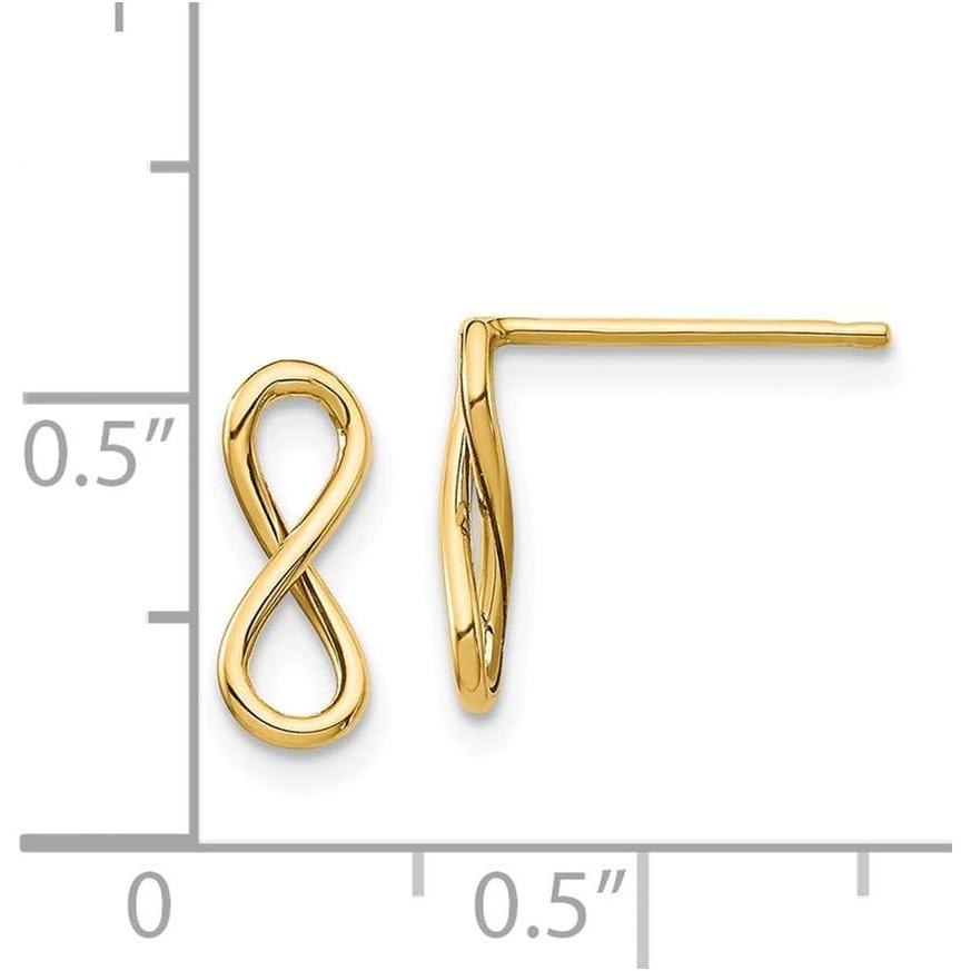 【並行輸入品】14K イエローゴールド インフィニティ ラブ ノット シンボル ポスト スタッド イヤリング 金属　_2