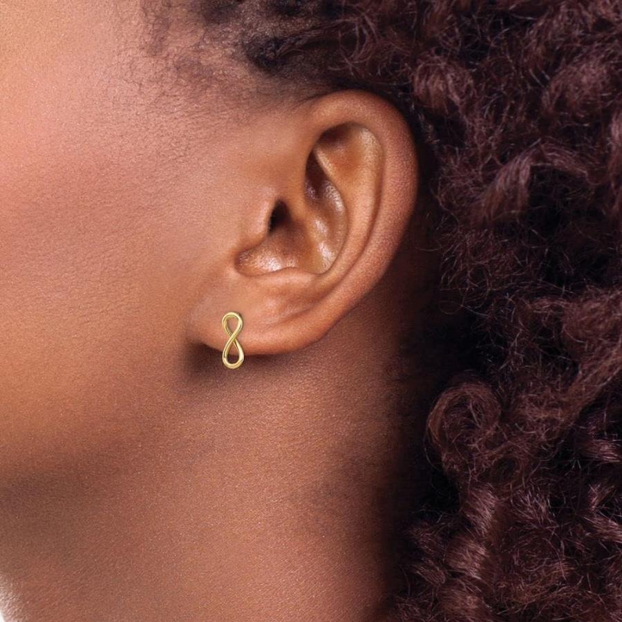 【並行輸入品】14K イエローゴールド インフィニティ ラブ ノット シンボル ポスト スタッド イヤリング 金属　_4