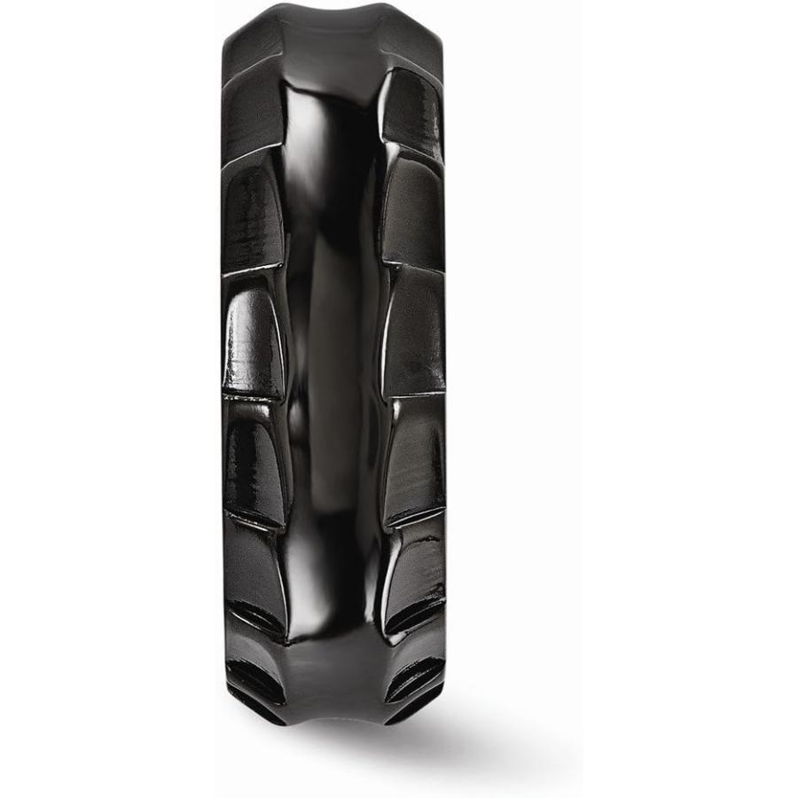 【並行輸入品】Solid Black Titanium Men's Faceted Edges 8mm Men's Plain Classic Wed_2