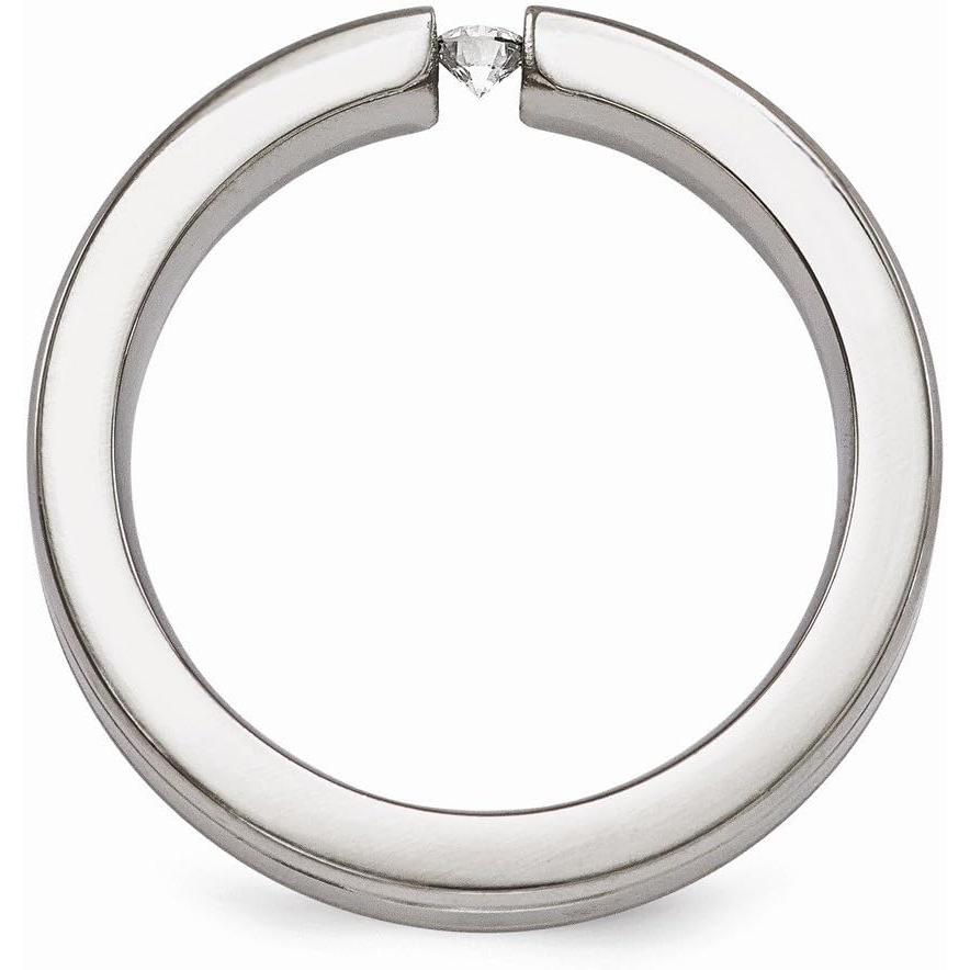 【並行輸入品】ソリッドチタン メンズ 0.10カラット ダイヤモンド マットつや消し仕上げ 6mm 結婚指輪  金属  ダイヤモンドの画像