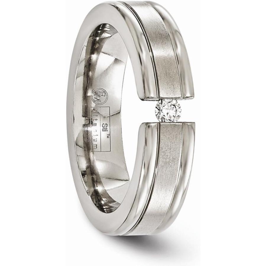 【並行輸入品】ソリッドチタン メンズ 0.10カラット ダイヤモンド マットつや消し仕上げ 6mm 結婚指輪  金属  ダイヤモンドの画像
