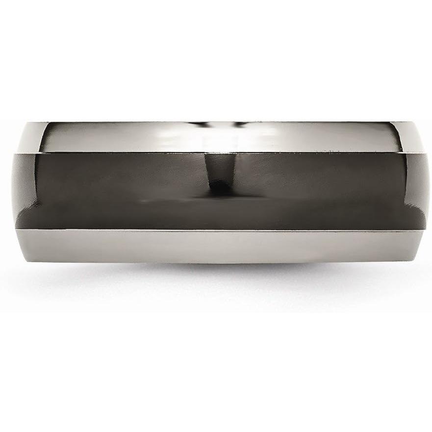 【並行輸入品】Solid Titanium Black Titanium Two Toned Edge 8mm Men's Wedding Band_2