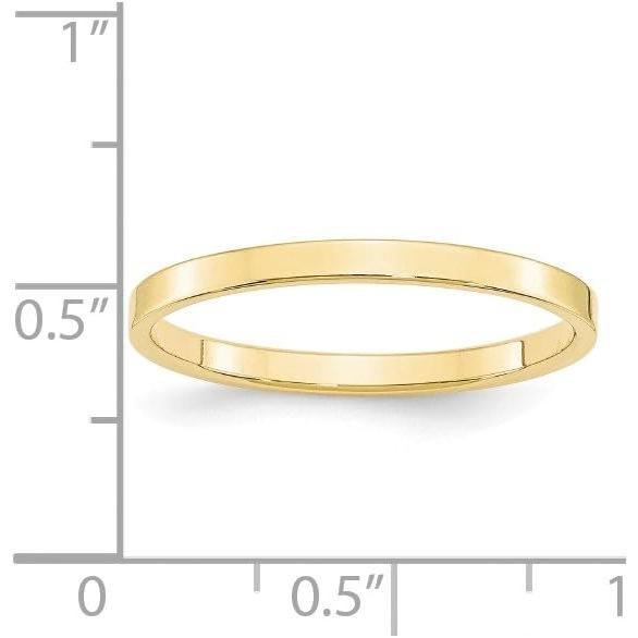 ファッションの通販 10K イエローゴールド 2mm フラット プレーン クラシック 結婚指輪 リング 金属 NA　並行輸入品