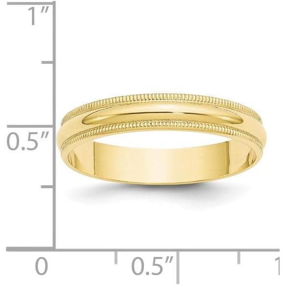【並行輸入品】Sonia Jewels 10k Yellow Gold 4mm Milgrain Plain Classic Dome Men's W