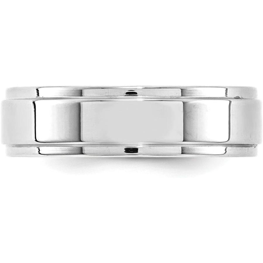 【並行輸入品】ソリッド 10K ホワイトゴールド 6mm フラット ステップエッジ プレーン クラシック 結婚指輪 リング  金属の画像