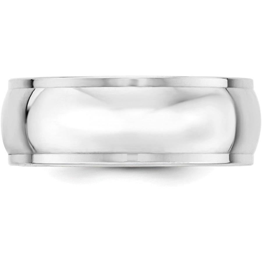 【並行輸入品】Solid 10k White Gold 8mm Men's Plain Classic Dome with Flat Edge Wedの画像
