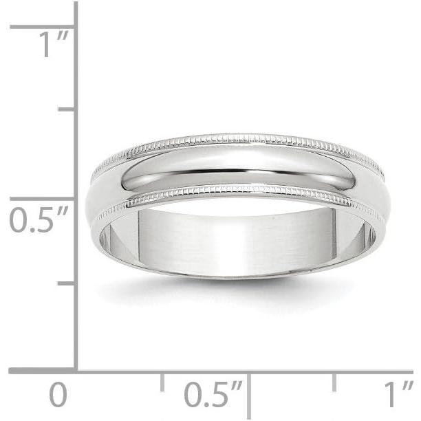 【並行輸入品】Sonia Jewels 14k White Gold 5mm Milgrain Plain Classic Dome Men's Weの画像