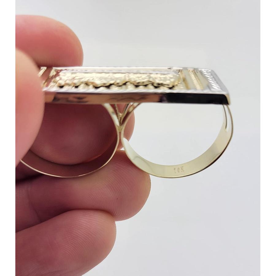 【並行輸入品】AMZ Jewelry メンズ 10Kイエローゴールド 最後の晩餐リング 2フィンガーリング ダブルフィンガーの画像