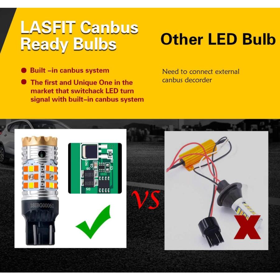 【並行輸入品】LASFIT 7443CK LED電球 7444CK CKソケット専用 スイッチバック イエロー/ホワイト CANBUS LED ウィンの画像