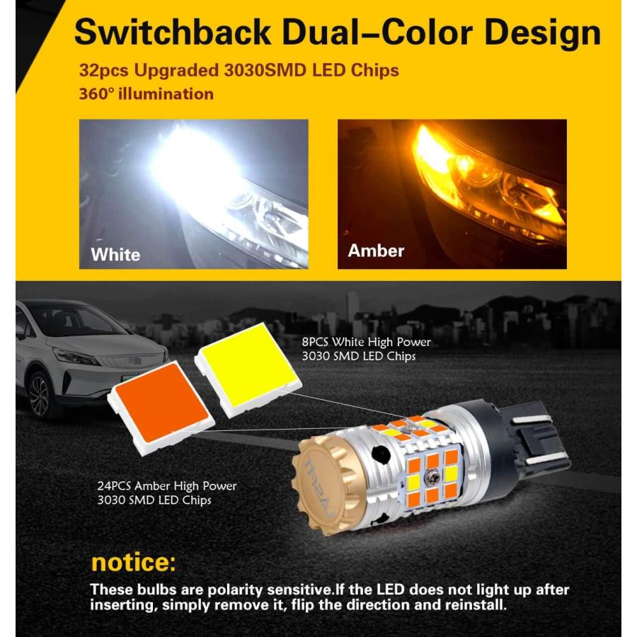 【並行輸入品】LASFIT 7443CK LED電球 7444CK CKソケット専用 スイッチバック イエロー/ホワイト CANBUS LED ウィンの画像