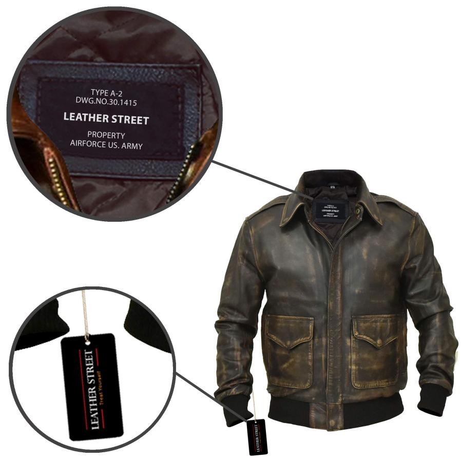 【並行輸入品】A2 Aviator ブラウン WWII フライングタイガージャケット   男性用パイロットジャケット   ボンバーレザージャケッの画像
