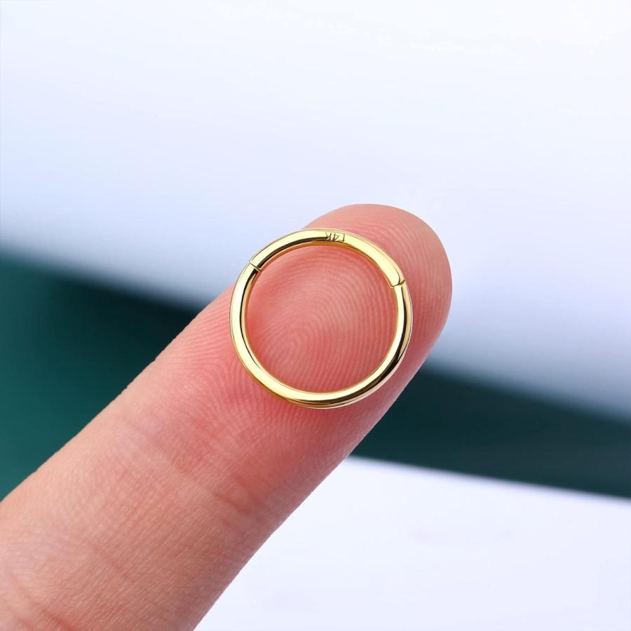 【並行輸入品】COCHARM 14K ソリッドゴールド 18g/16g ノーズリング 16G セプタムリング イエローゴールド トラガス ヘリックスの画像