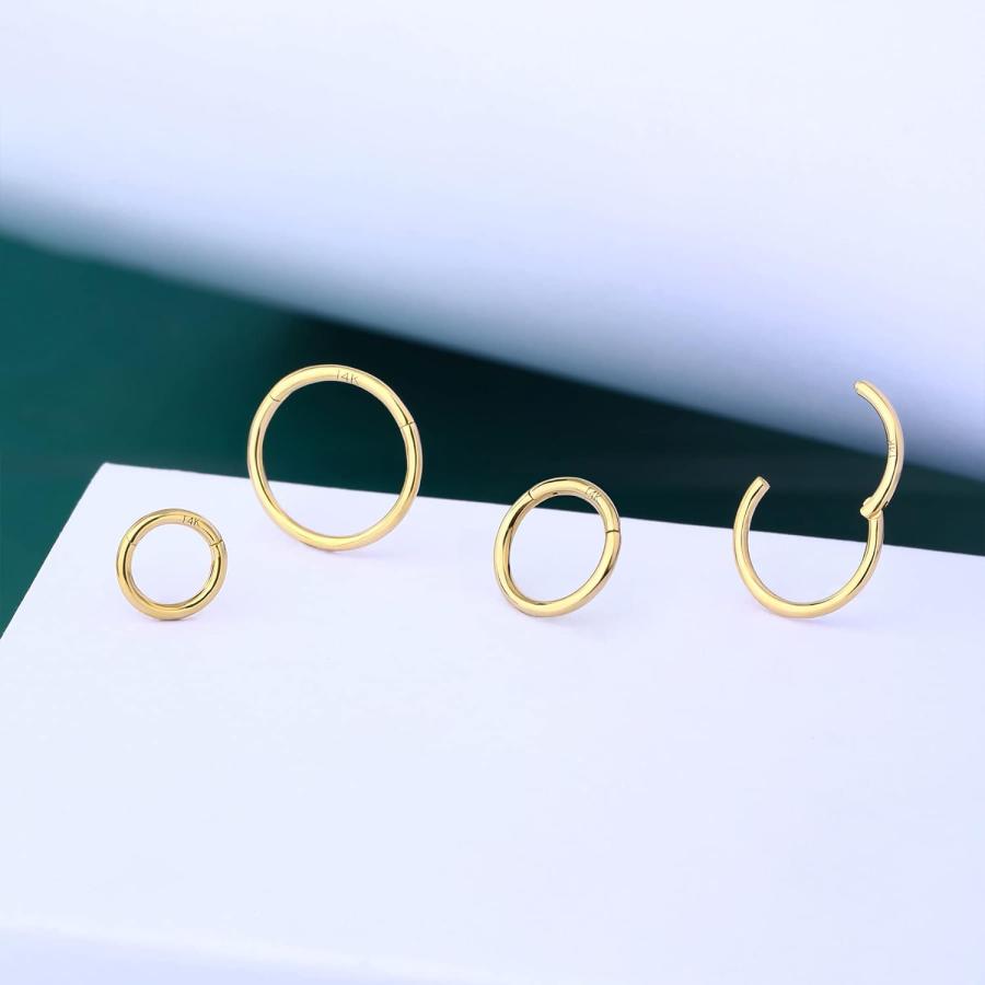 【並行輸入品】COCHARM 14K ソリッドゴールド 18g/16g ノーズリング 16G セプタムリング イエローゴールド トラガス ヘリックスの画像