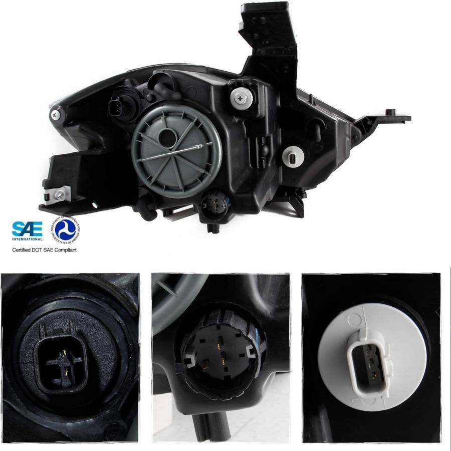 【並行輸入品】2013-2016 Dodge Dart LEDライトチューブ DRL + プレミアムプロジェクターヘッドライト ブラック ペアハウジンの画像