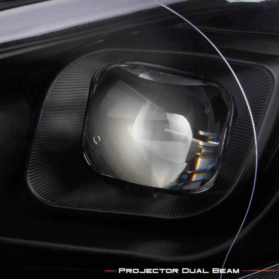 【並行輸入品】2013-2016 Dodge Dart LEDライトチューブ DRL + プレミアムプロジェクターヘッドライト ブラック ペアハウジンの画像