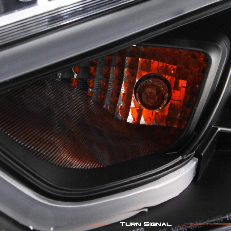 【並行輸入品】2013-2016 Dodge Dart LEDライトチューブ DRL + プレミアムプロジェクターヘッドライト ブラック ペアハウジンの画像