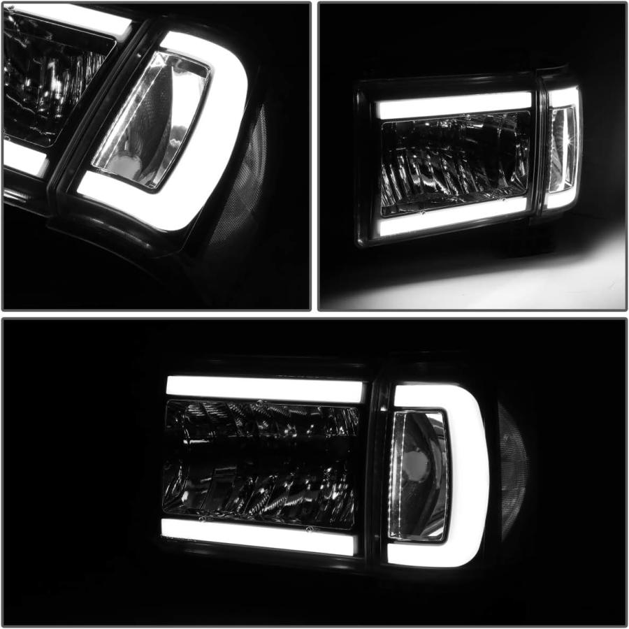 【並行輸入品】LED DRL クロムハウジング クリアコーナー ヘッドライトランプ フォード F150 F250 F350 Bronco 87-91用の画像
