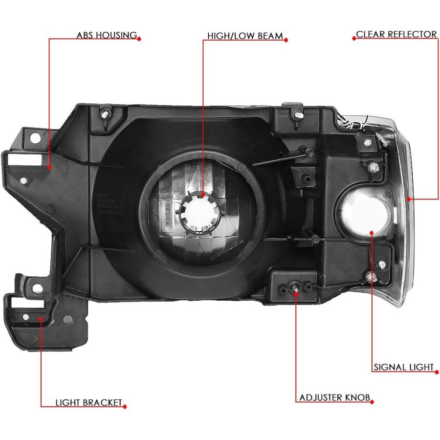 【並行輸入品】LED DRL クロムハウジング クリアコーナー ヘッドライトランプ フォード F150 F250 F350 Bronco 87-91用の画像