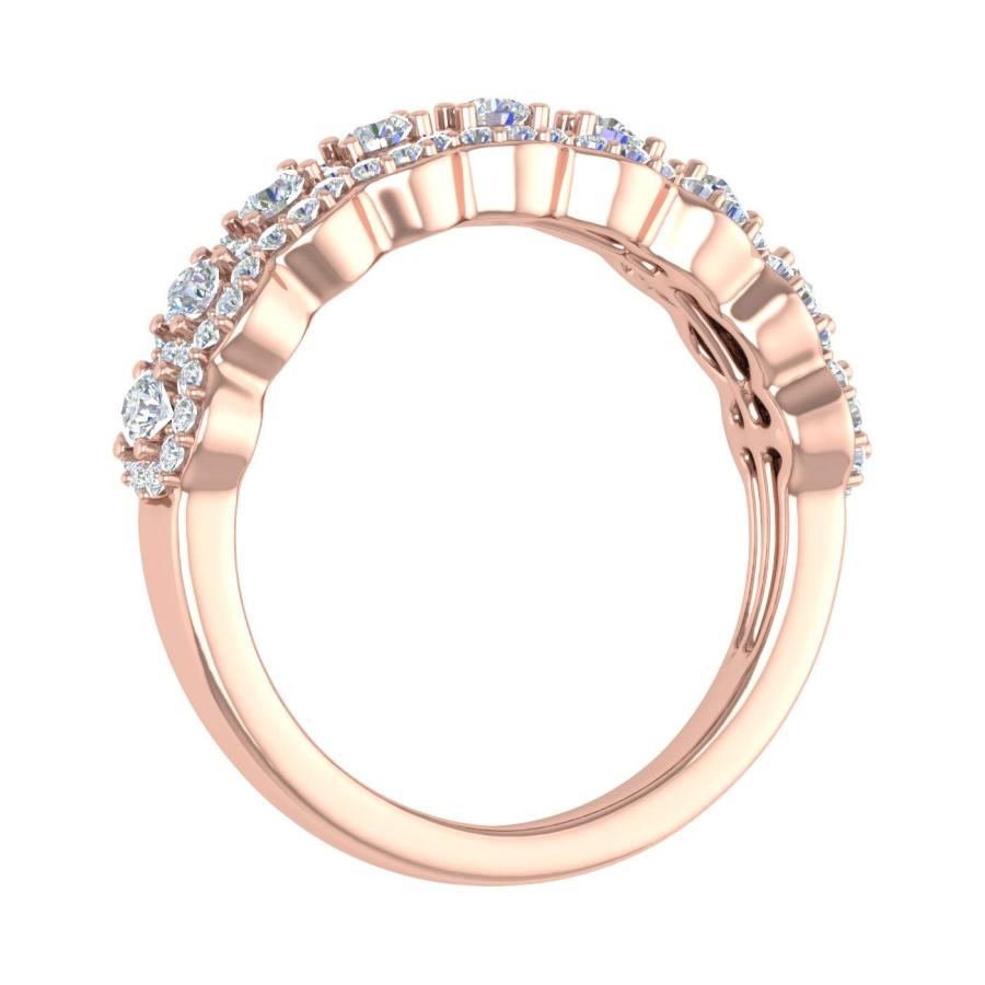 【並行輸入品】FINEROCK 3/4 Carat Diamond Wedding Band Ring in 14K Rose Gold (Rの画像