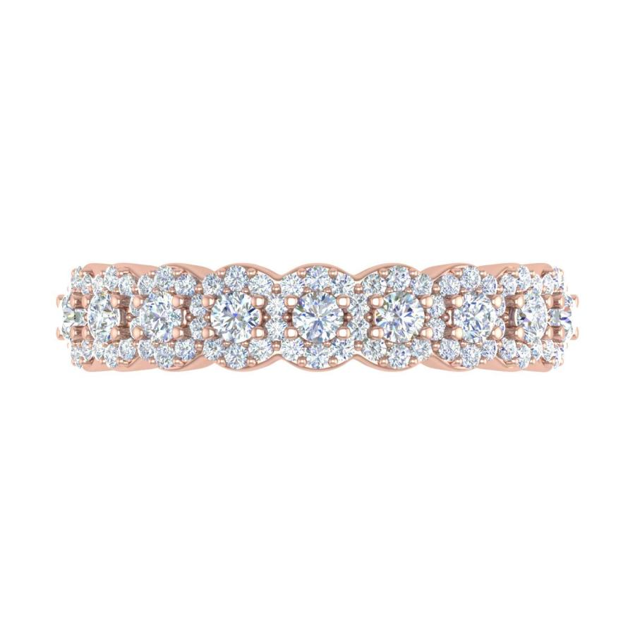 【並行輸入品】FINEROCK 3/4 Carat Diamond Wedding Band Ring in 14K Rose Gold (Rの画像