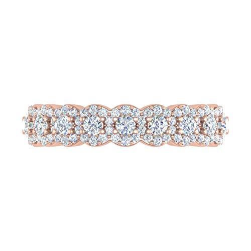 【並行輸入品】FINEROCK 3/4 Carat Diamond Wedding Band Ring in 14K Rose Gold (Rの画像