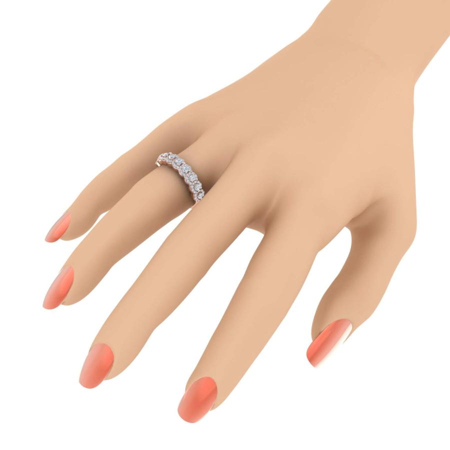 【並行輸入品】FINEROCK 3/4 Carat Diamond Wedding Band Ring in 14K Rose Gold (Rの画像