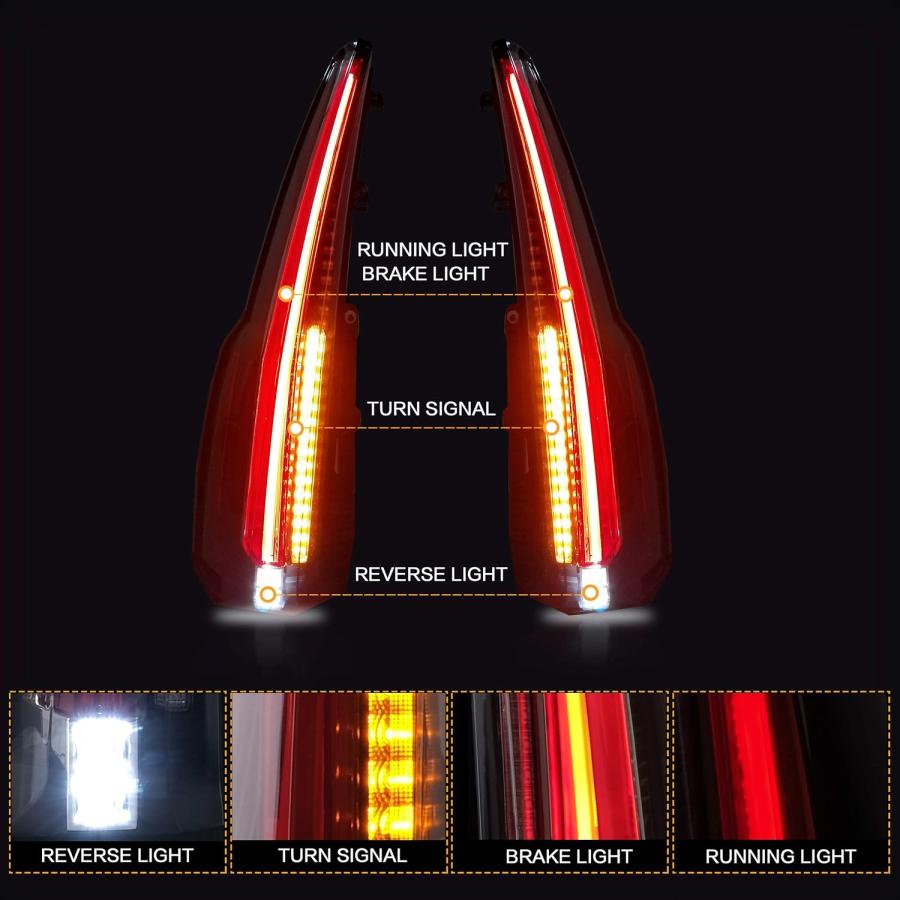 【並行輸入品】VLAND Tail lights Assembly Fit for 2015-2020 GMC Yukon  Rear Lamp wiの画像
