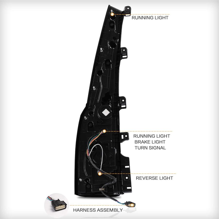 【並行輸入品】VLAND Tail lights Assembly Fit for 2015-2020 GMC Yukon  Rear Lamp wiの画像